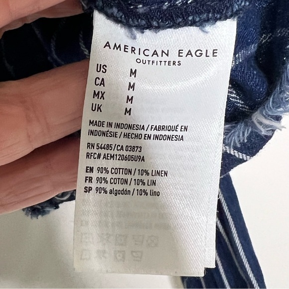 American Eagle Chambray Striped Top - Picture 4 of 5